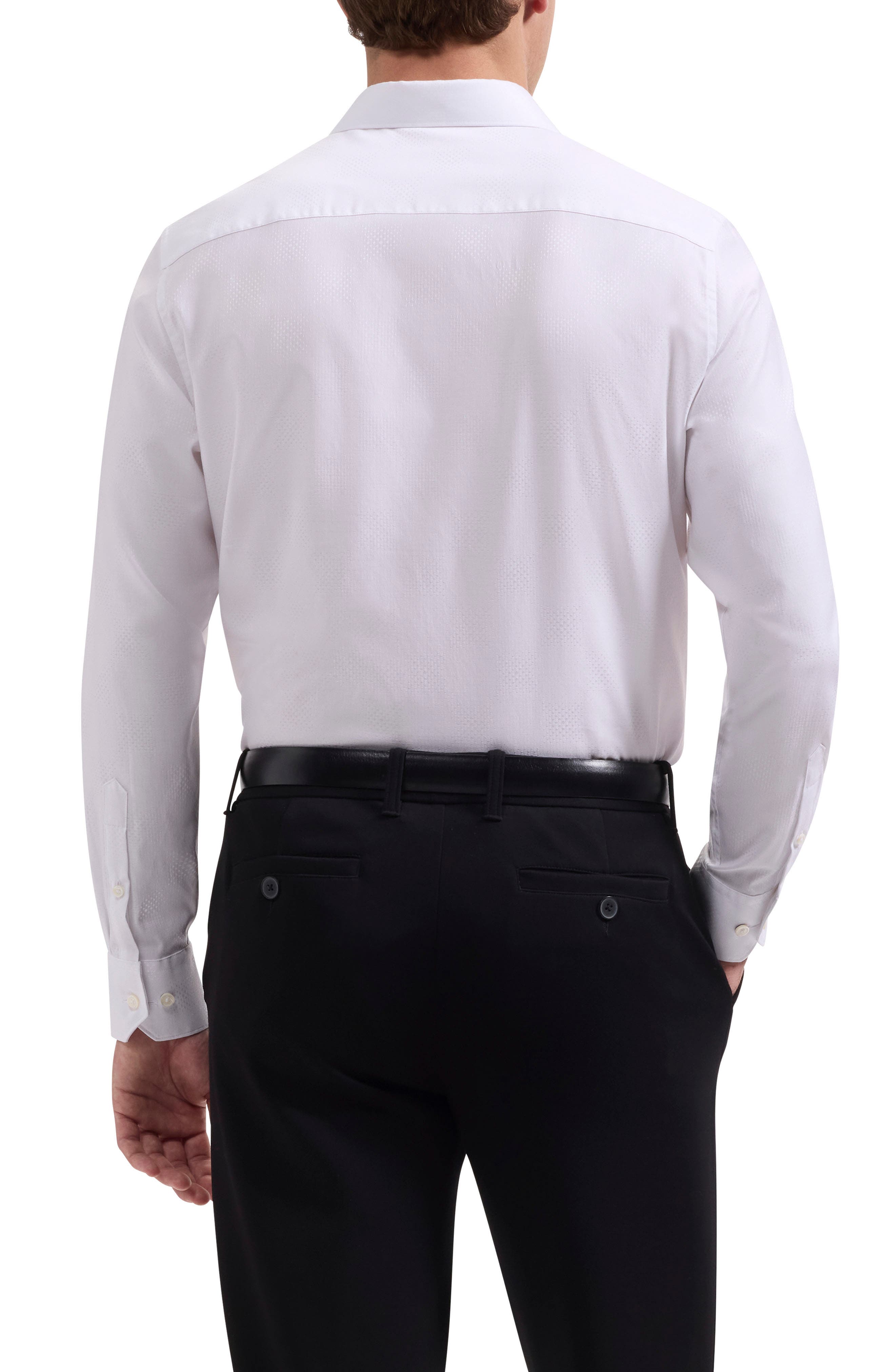 Axel Shaped Fit Stretch Cotton Button-Up Shirt - image 4