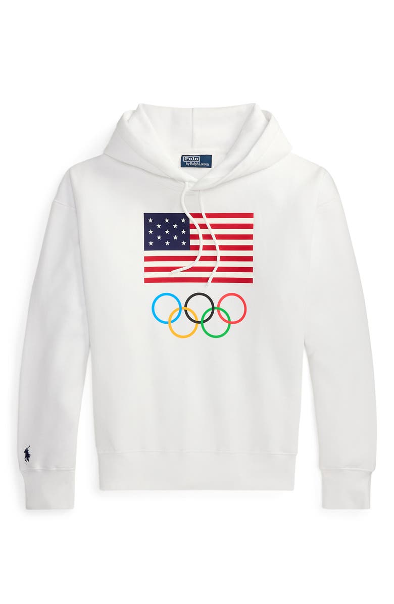 Polo Ralph Lauren Team USA Cotton Graphic Hoodie, Alternate, color, White