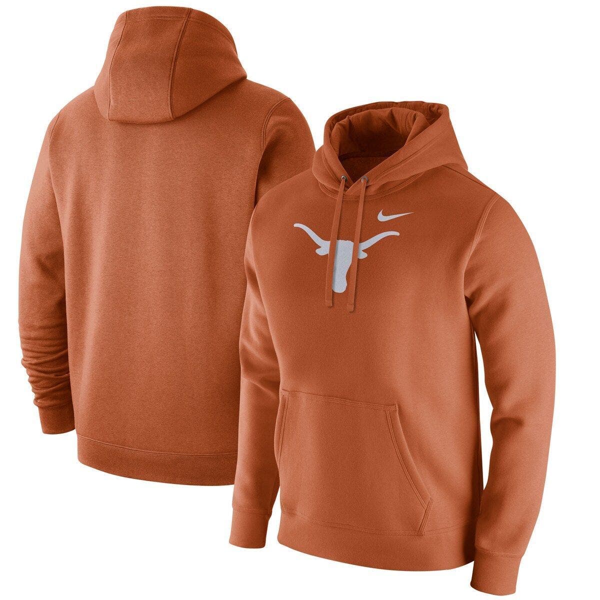 Nike Men's Nike Texas Orange Texas Longhorns Logo Club Fleece Pullover Hoodie, Main, color, 