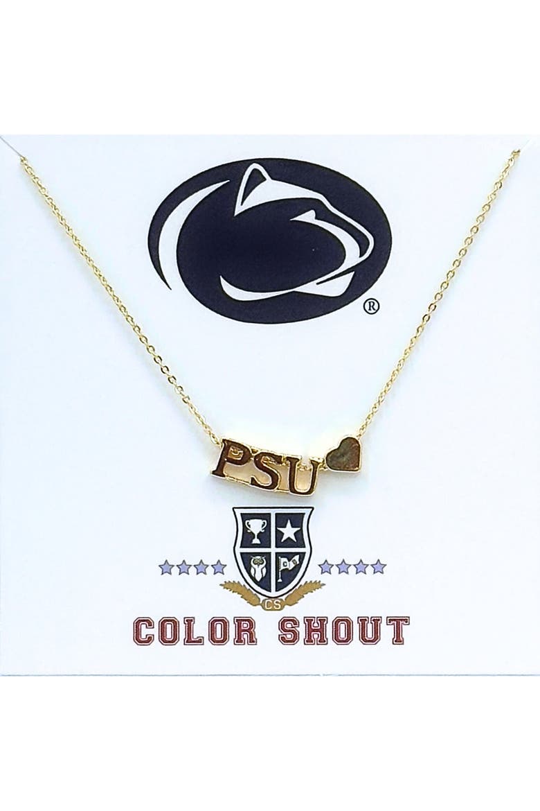 Penn State Gold Heart Necklace, Main, color, Yellow Gold