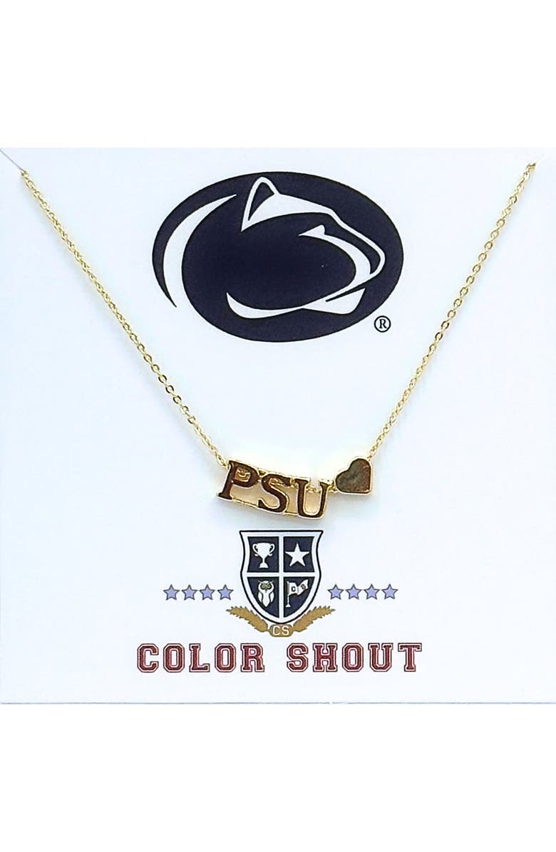 Color Shout Penn State Gold Heart Necklace, Main, color, Yellow Gold