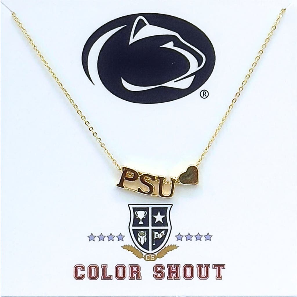 Color Shout Penn State Gold Heart Necklace In Gold