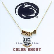 Color Shout Penn State Gold Heart Necklace