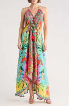 RANEES High-Low Halter Maxi Dress