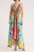 RANEES High-Low Halter Maxi Dress
