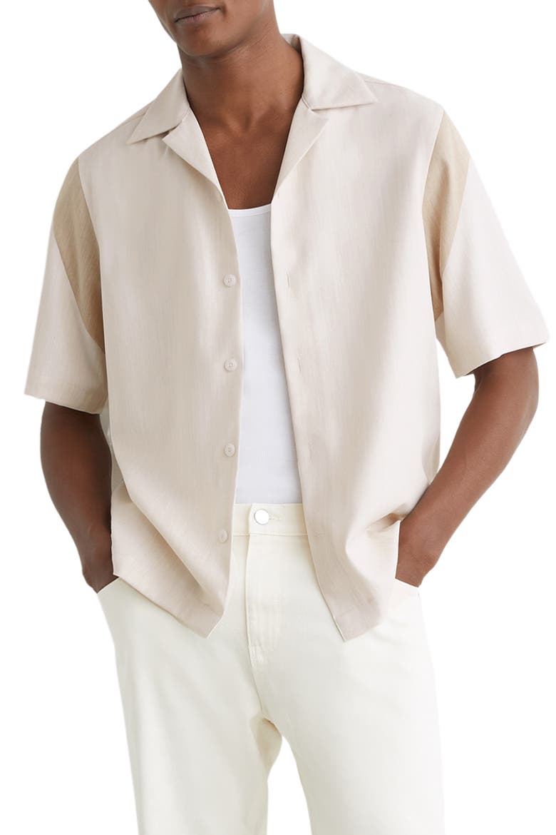 Fortuna Short Sleeve Button-Up Shirt, Main, color, OATMEAL