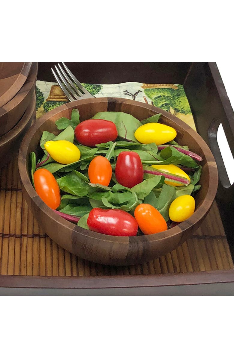 FRIELING Acacia Wood Tulip Bowl, Small 2.5-Inch x 6.5-Inch Diameter, Alternate, color, Brown