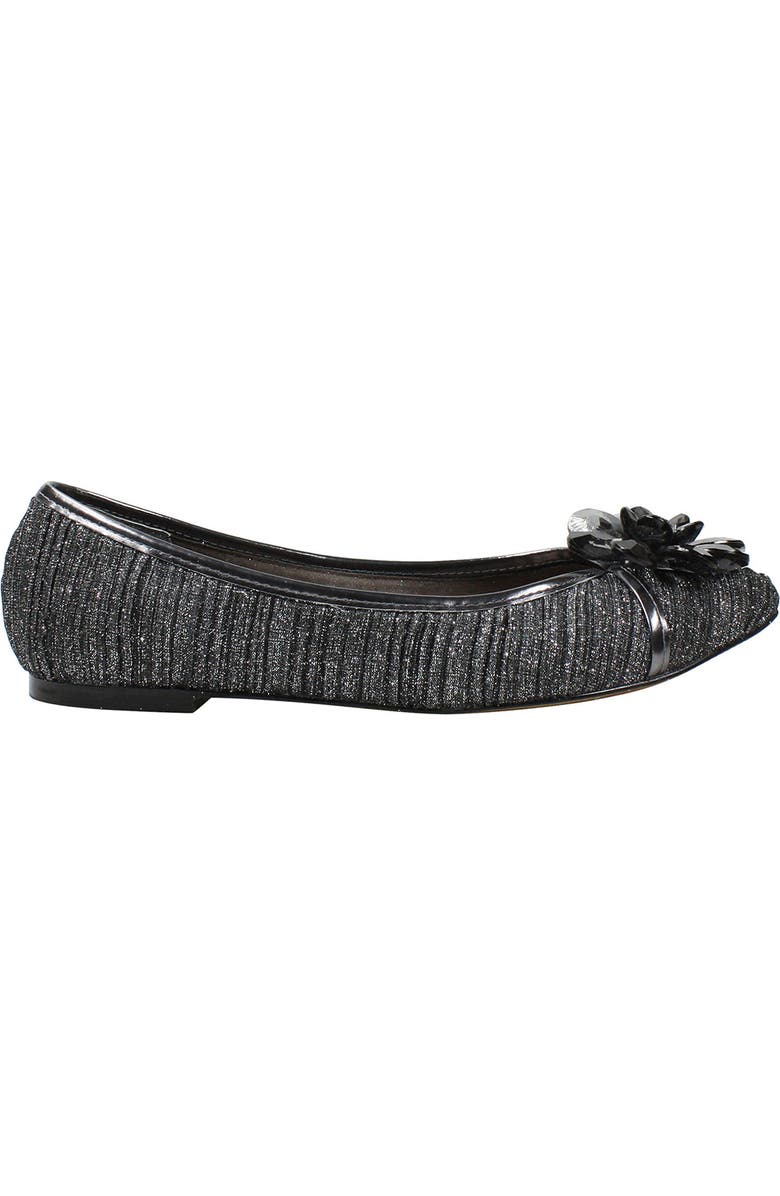 J. Reneé Panyin Crystal Flower Metallic Skimmer Flat, Alternate, color,