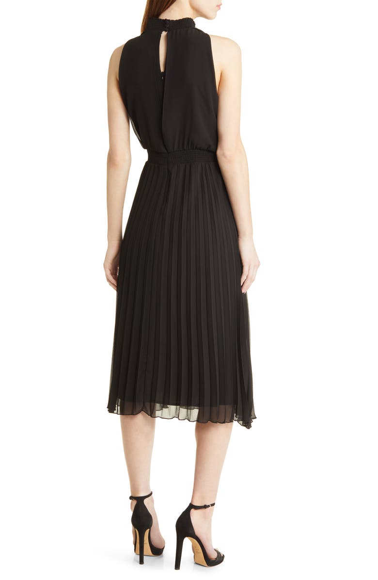 Sam Edelman Smocked Plissé Midi Dress, Alternate, color, 