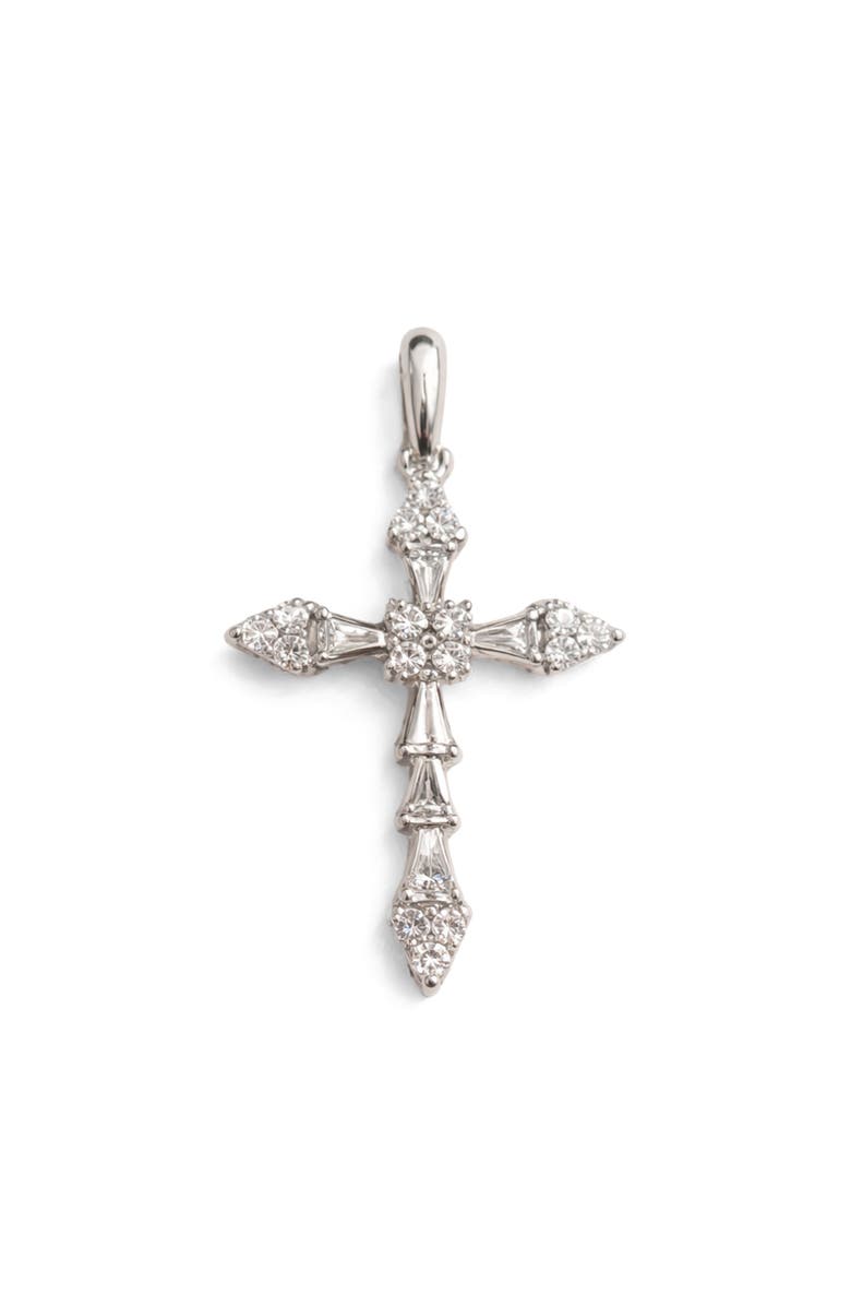 BEST SILVER Moissanite Cross Pendant, Main, color, 