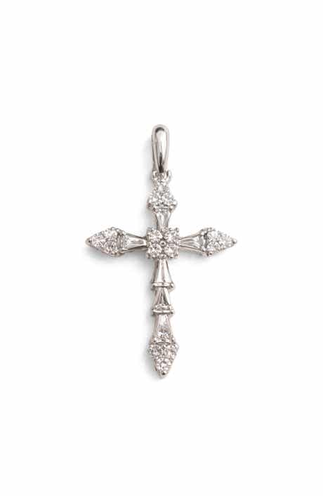 BEST SILVER Moissanite Cross Pendant