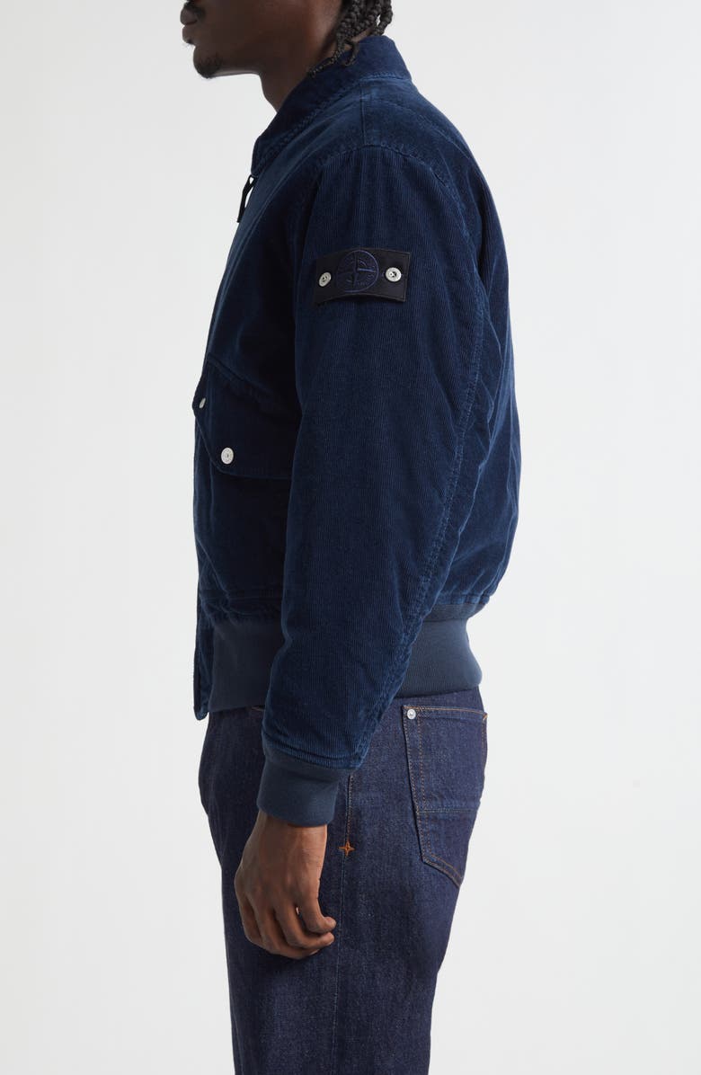 Stone Island Corduroy Bomber Jacket, Alternate, color, V0021 Indigo
