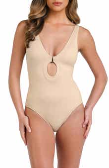 La Blanca Luxe Plunge Keyhole Compression One-Piece Swimsuit
