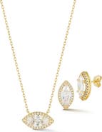 GLAZE JEWELRY Marquise Cubic Zirconia Pendant Necklace & Earrings Set
