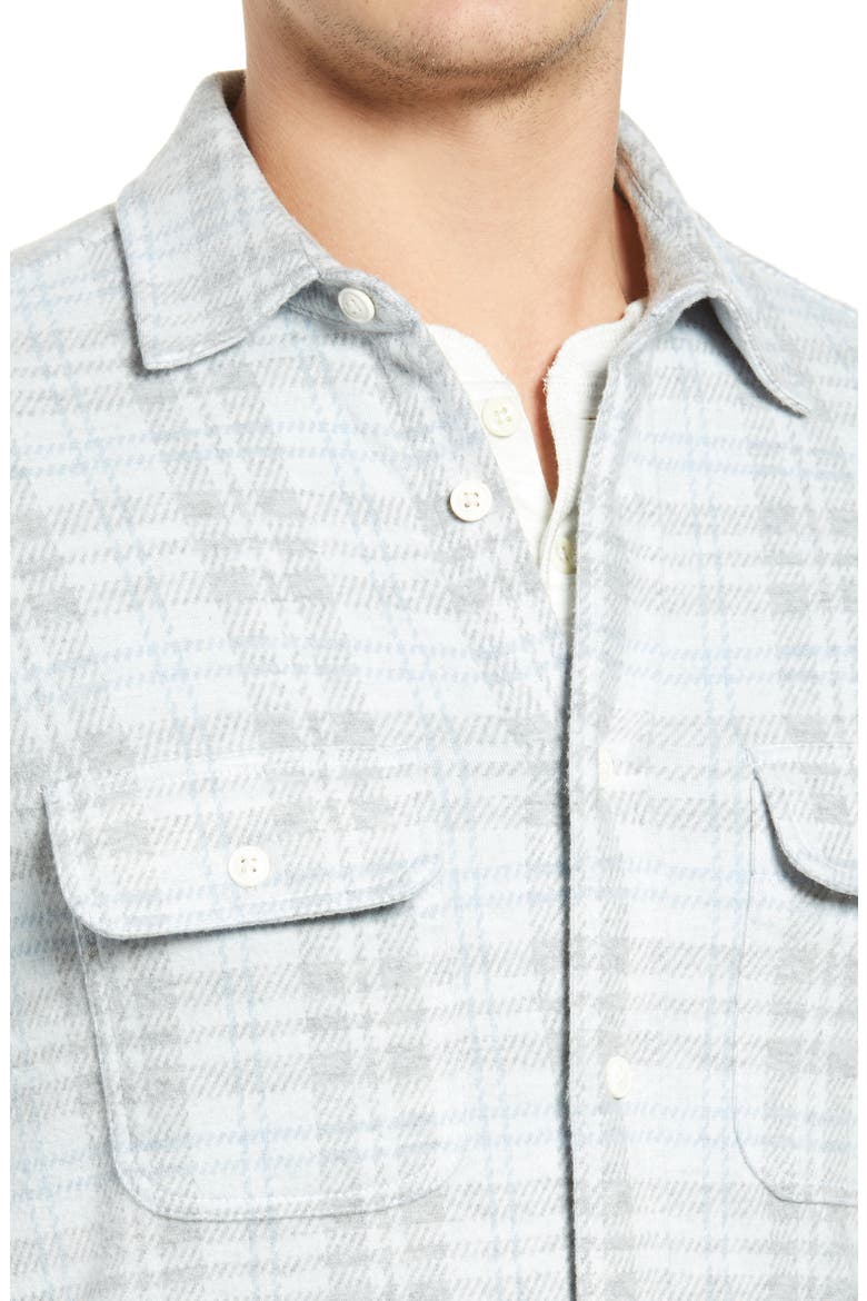 Legend Plaid Flannel Button-Up Shirt, Alternate, color, GREY CREAM PLAID