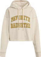 Favorite Daughter The Cropped Collegiate Cotton Blend Hoodie