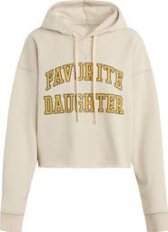 Favorite Daughter The Cropped Collegiate Cotton Blend Hoodie