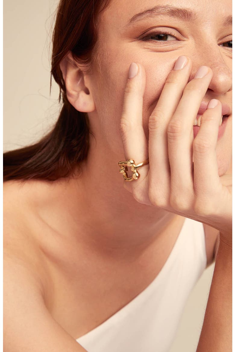 18K Gold-Plated Ring, Alternate, color, Gold