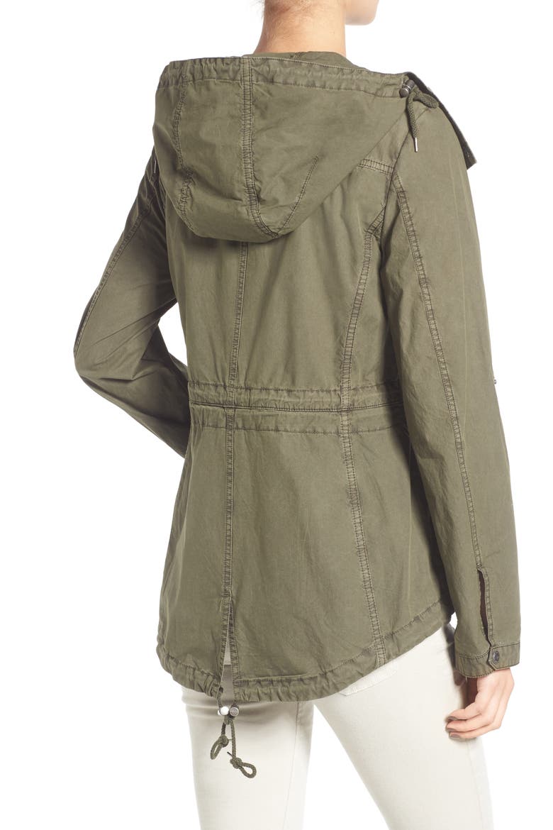 Levi's® Parachute Cotton Hooded Utility Jacket, Alternate, color, ARMY GREEN