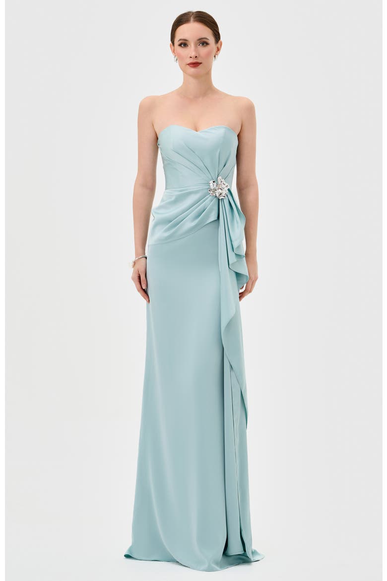 Sereya Strapless Gown, Alternate, color, BLUE