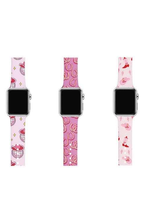 The Posh Tech Pack Of 3 Silicone Apple Watch® Watchbands In Pink Assorted