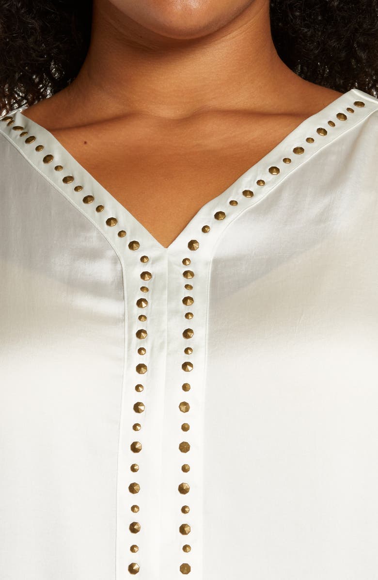 Vince Camuto Stud V-Neck Blouse, Alternate, color,