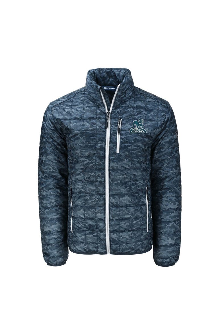 Men's Cutter & Buck  Navy Citadel Bulldogs Vault Rainier PrimaLoft Eco Insulated Full-Zip Puffer Jacket, Alternate, color, Navy