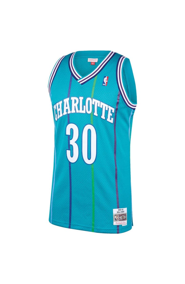 Mitchell & Ness Men's Mitchell & Ness Dell Curry Teal Charlotte Hornets Hardwood Classics Swingman Jersey, Alternate, color, 