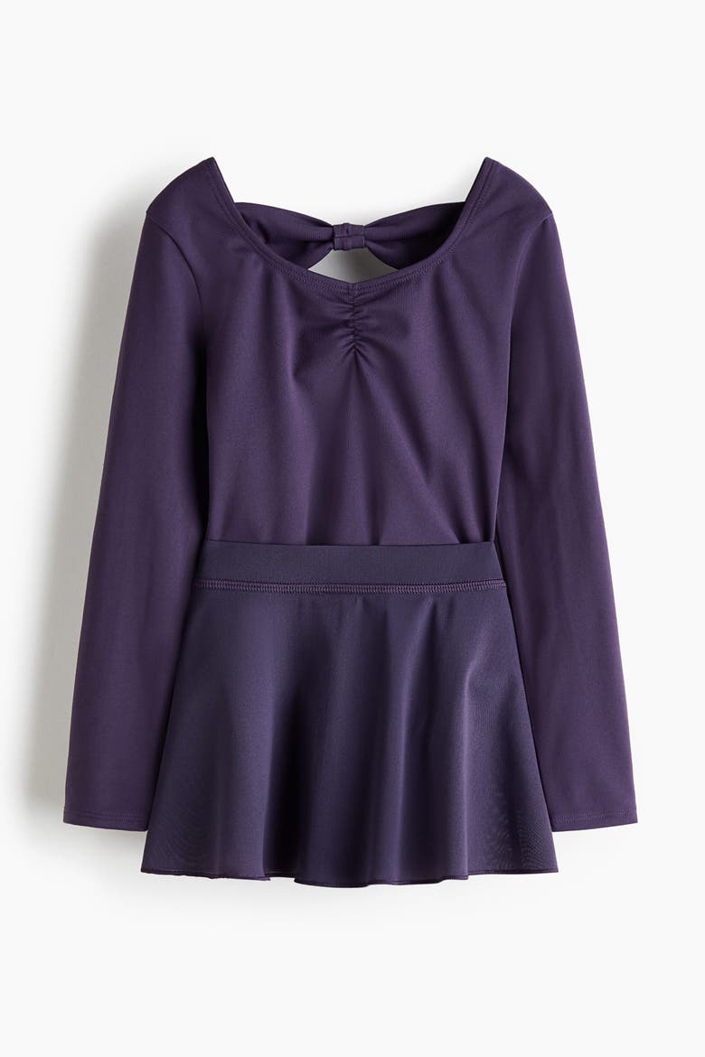 2-piece Leotard And Skirt Dance Set With Drymove, Alternate, color, Plum