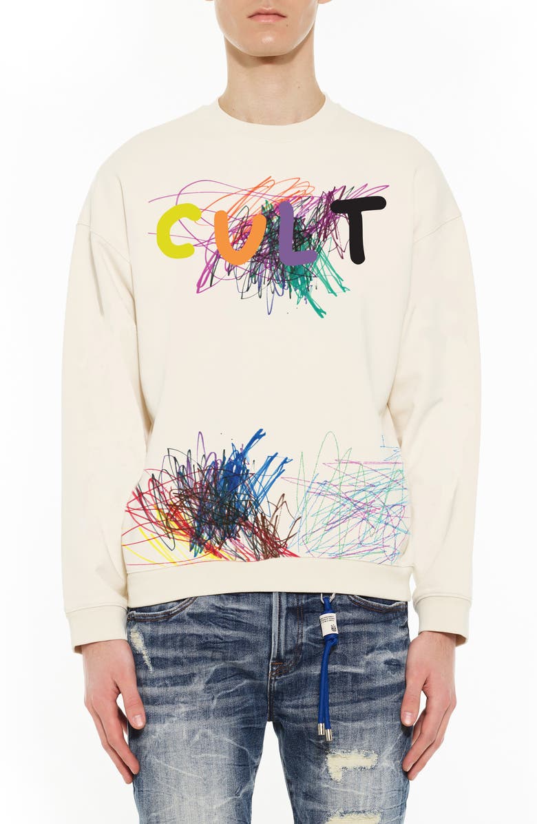 Cult of Individuality Graphic Sweatshirt, Main, color, Winter White