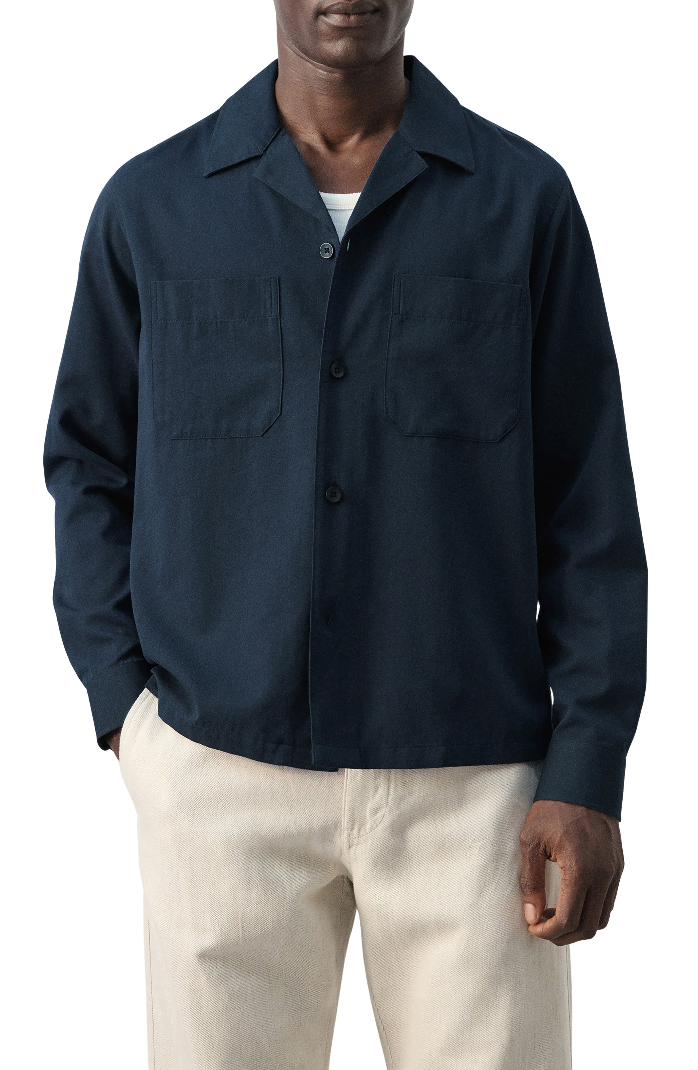 Long Sleeve Cotton Blend Button-Up Shirt - image 3