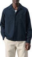 MANGO Long Sleeve Cotton Blend Button-Up Shirt