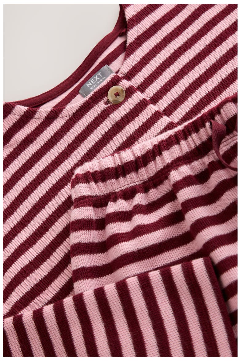 Kids' Stripe Button Front Two-Piece Set, Alternate, color, PINK
