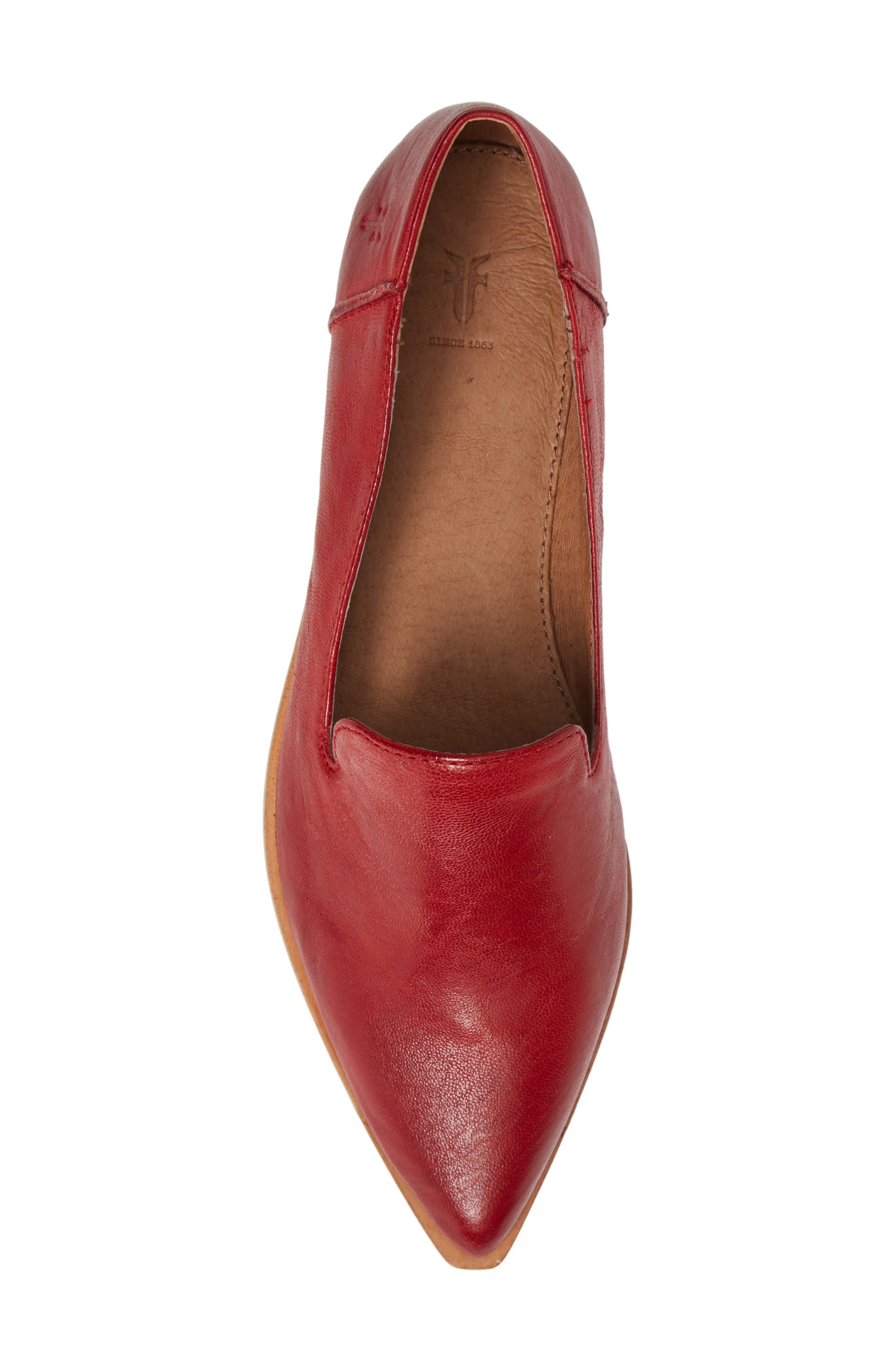 Kenzie Venetian Flat, Alternate, color, RED LEATHER
