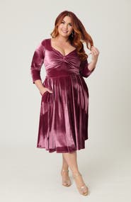Unique Vintage Plus Size 1950s Front Twist Swing Dress