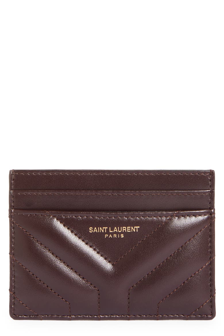 Joan Quilted Leather Card Case, Main, color, UMBER