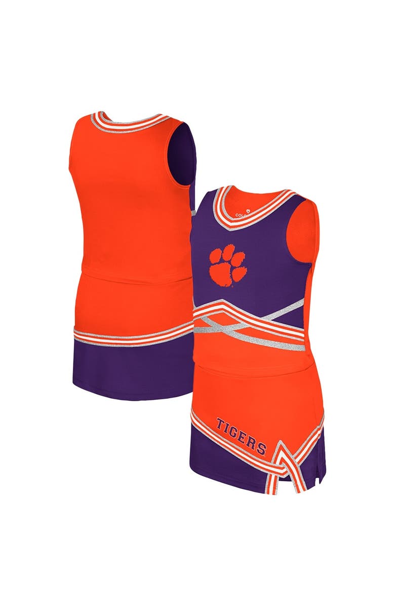 COLOSSEUM Girls Youth Colosseum Orange Clemson Tigers Lollipop Park Cheer Two-Piece Set, Main, color, 