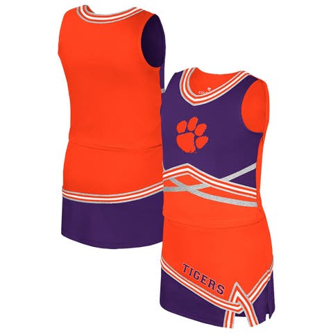 Girls Youth Colosseum Orange Clemson Tigers Lollipop Park Cheer Two-Piece Set