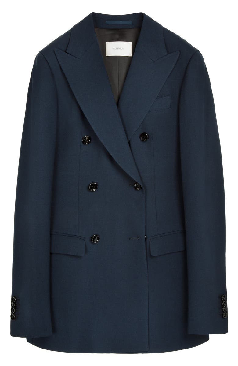 SUISTUDIO Cameron Double Breasted Wool & Mohair Suit Jacket, Alternate, color,