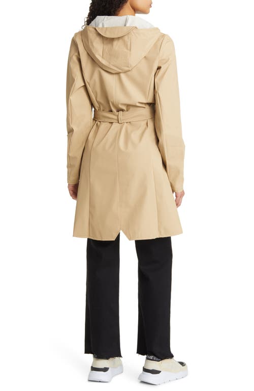 Rains Curve Waterproof Belted Jacket In Neutral