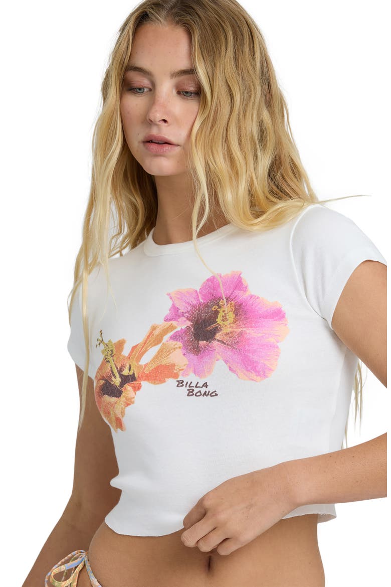 Cool Girls Only Floral Cotton Graphic Baby Tee, Alternate, color, SALT CRYSTAL