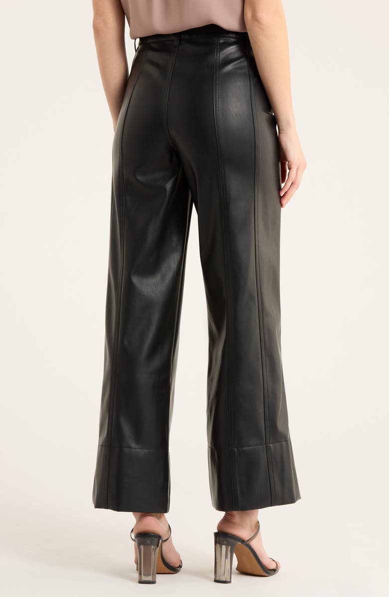 Habitual Paneled Faux Leather Crop Wide Leg Pants, Alternate, color, Black