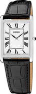 SEIKO WATCHES Essentials Croc Embossed Leather Strap Watch