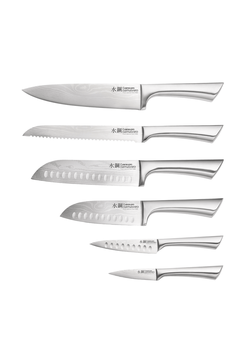 Damashiro® Mizu 7-Piece Knife Block, Alternate, color, Silver