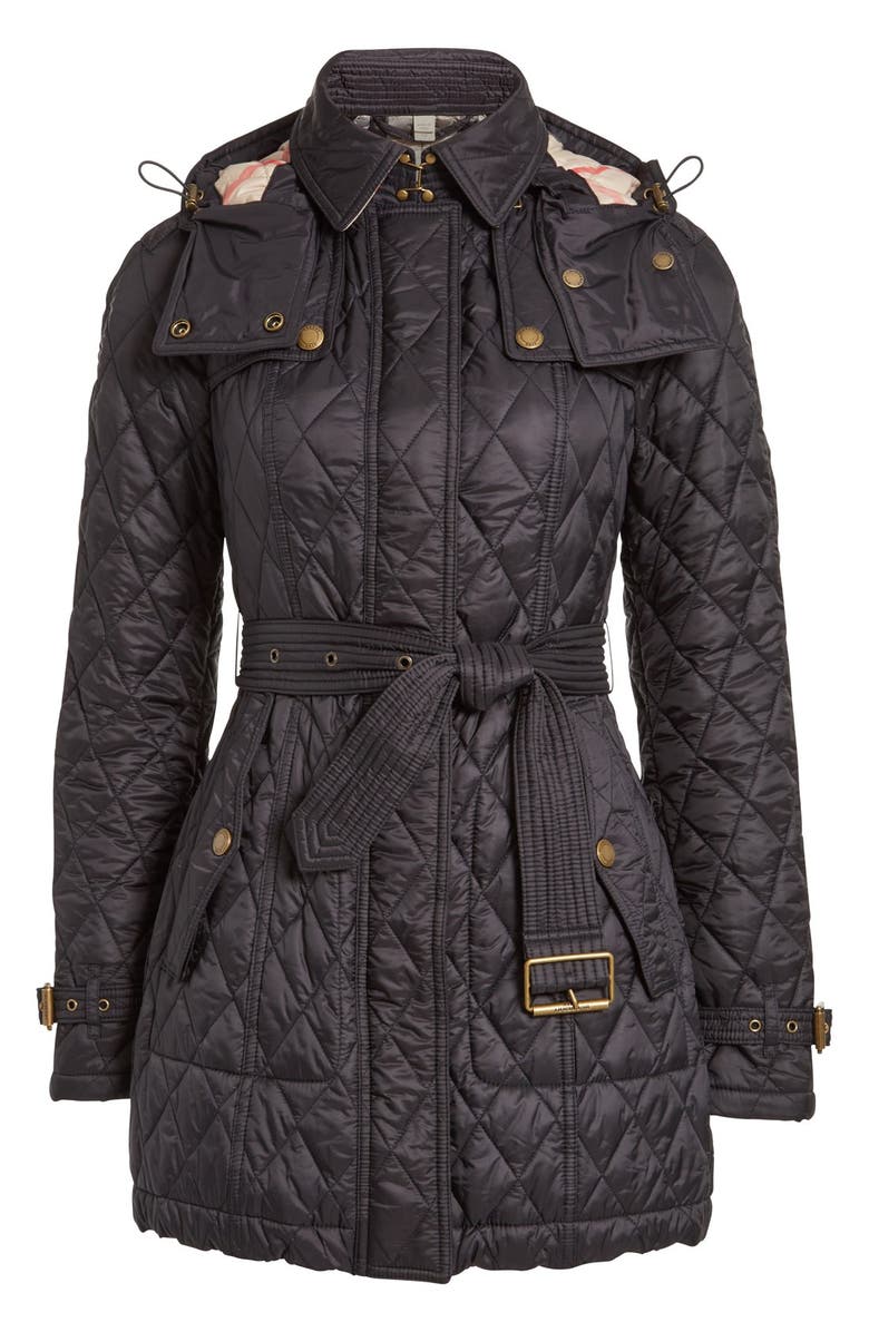 Burberry Finsbridge Belted Quilted Jacket, Alternate, color,