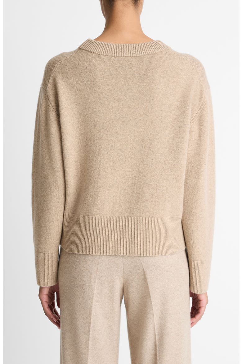 Wool & Cashmere V-Neck Sweater, Alternate, color, HEATHER MARZIPAN
