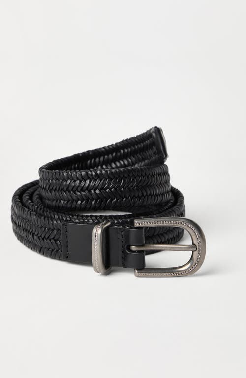 Brunello Cucinelli Woven Belt In Black