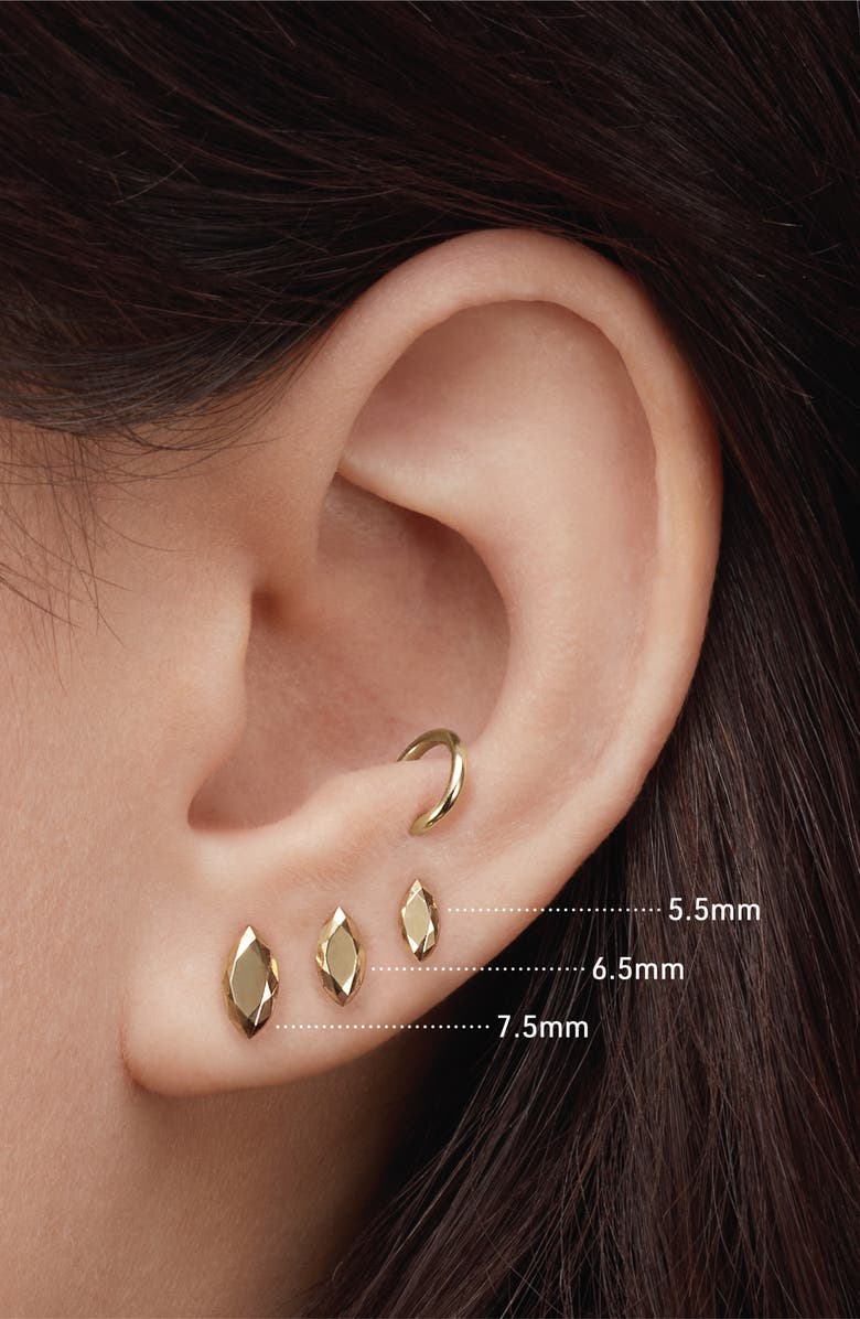 MARIA TASH Faceted Marquise Single Threaded Stud Earring, Alternate, color, White Gold