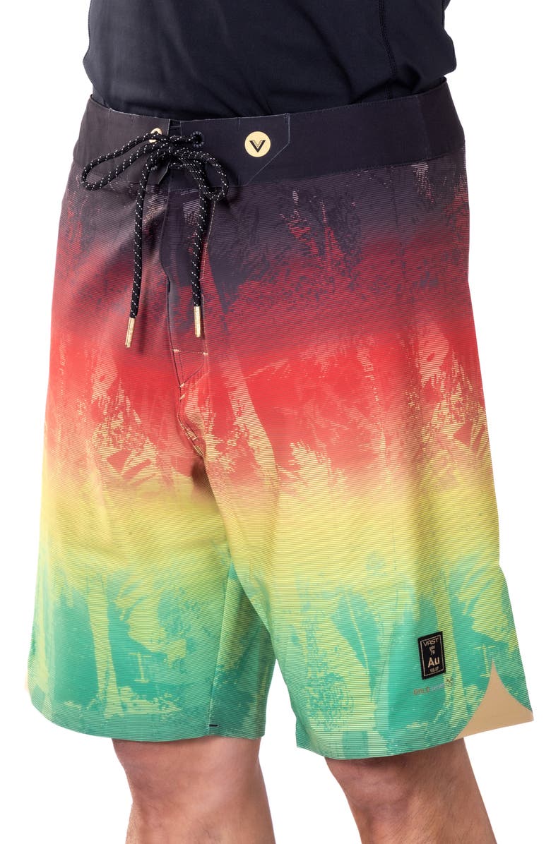 VAST Sunset Palm Texture II Stretch Board Shorts, Alternate, color, 
