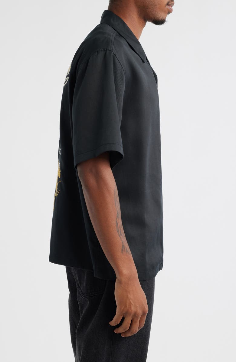 PacSun Rangeland Rodeo Graphic Camp Shirt, Alternate, color, Black